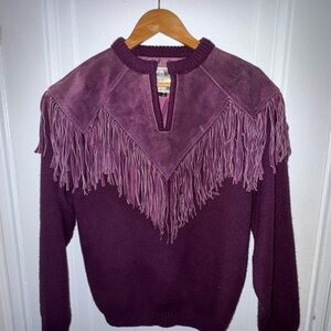 Vintage - Pioneer Wear Purple Fringe Sweater